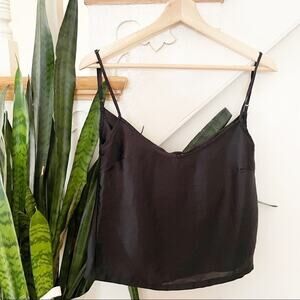 Urban Outfitters black satin sleeveless blouse XS